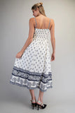 Printed Sweetheart Midi Dress