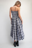 Plaid Convertible Midi Dress