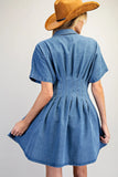 Buttoned Denim Mini Dress