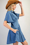Buttoned Denim Mini Dress