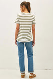Striped V Neck Top