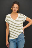 Striped V Neck Top
