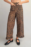 Leopard Ruffle Hem Pants