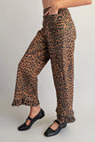 Leopard Ruffle Hem Pants