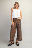 Leopard Ruffle Hem Pants
