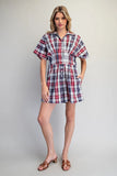 Plaid Button Down Romper