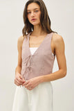 Pinstriped Cotton Vest