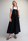 Mineral Wash Wide Leg Overalls