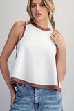 Contrast Trim Knit Top