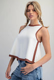 Contrast Trim Knit Top