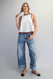 Contrast Trim Knit Top