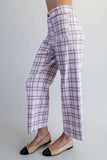 Plaid Straight Leg Pants