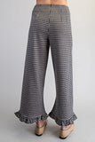 Gingham Ruffle Hem Pants