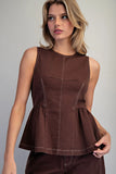 Mineral Wash Peplum Top