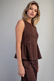 Mineral Wash Peplum Top