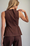 Mineral Wash Peplum Top