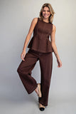 Mineral Wash Peplum Top