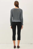 Ruffled Pointelle Crop Cardigan