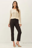 Ruffled Pointelle Crop Cardigan