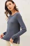 Rolled Edge Raglan Sweater