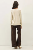 Rolled Edge Raglan Sweater
