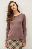 Rolled Edge Raglan Sweater