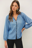Denim Tencel Top