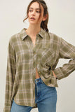 Plaid Flannel Button Down Top