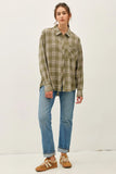 Plaid Flannel Button Down Top