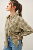 Plaid Flannel Button Down Top