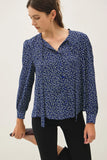 Ditsy Floral Tie Front Blouse
