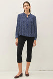 Ditsy Floral Tie Front Blouse