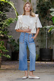 Whipstitch Pocket Cropped Denim Pants