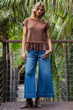 Lace Trim Textured Knit Top