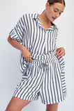 Striped Drawstring Shorts