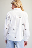 Embroidered Duck Button Down Top