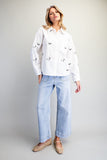 Embroidered Duck Button Down Top