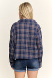 Cropped Plaid Button Down Top