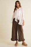 Polka Dot Ruffled Hem Cropped Jeans