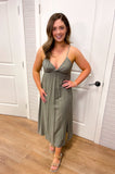 Front Twist Cami Midi Dress