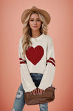 Crew Neck Red Heart Sweater