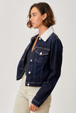 Risen Detachable Sherpa Collar Denim Jacket