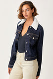 Risen Detachable Sherpa Collar Denim Jacket