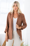 Open Front Suede Blazer