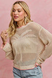 Palm Tree Open Knit Sweater