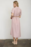 Linen Belted Midi Dress