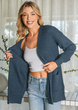 Waffle Knit Open Cardigan