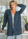 Waffle Knit Open Cardigan