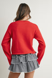 Front Tie Cropped Sweater
