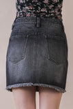 Washed Denim Mini Skirt